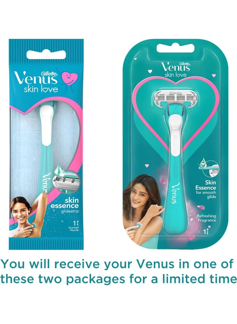 جيليت فينوس سكين لوف مع خلاصة البشرة | ماكينة حلاقة نسائية لإزالة الشعر - عبوة مكونة من قطعة واحدة، باللون الأخضر - Image 5